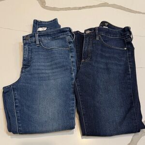 Athleta Dark and Light Blue Skinny Jeans stretch bundle size 4